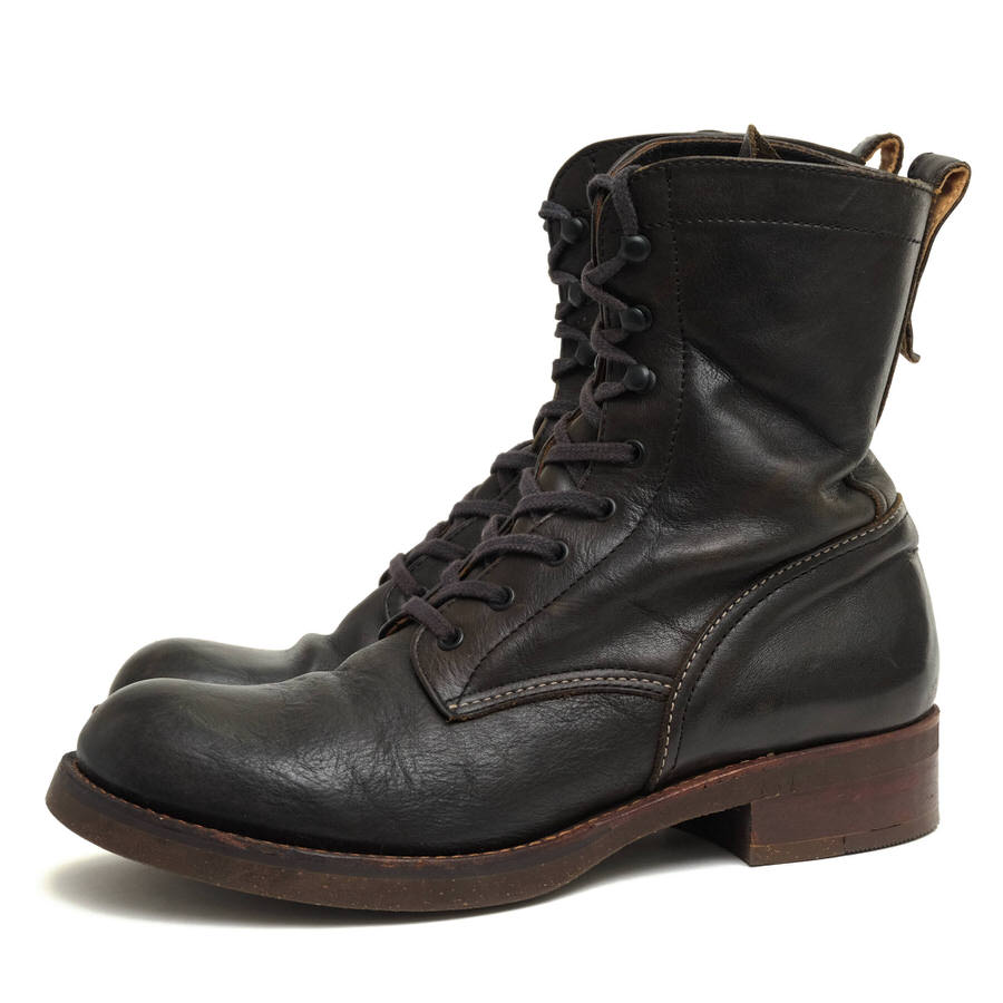 楽天ブランディングMR.OLIVE レースアップブーツ ミスターオリーブ ME504 POLISHED STEER LEATHER LACE UP LOGGER BOOTS 牛革 ベジタブルタンニン鞣し コルクソール プレーントゥ 【中古】