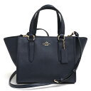 COACH ハンドバッグ コーチ 33996 Mini Carryall in Crossgrain Leather ミニクロスビーキャリーオール クロスグレインレザー 牛革 2WAY ショルダーバッグ 【中古】