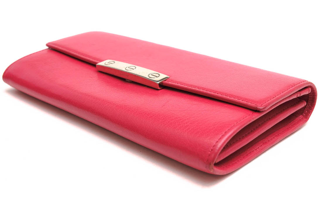 Cartier 長財布 カルティエ L3001376 INT WALLET LOVE 2 GUSSETS FUCHSIA GOAT ラ...
