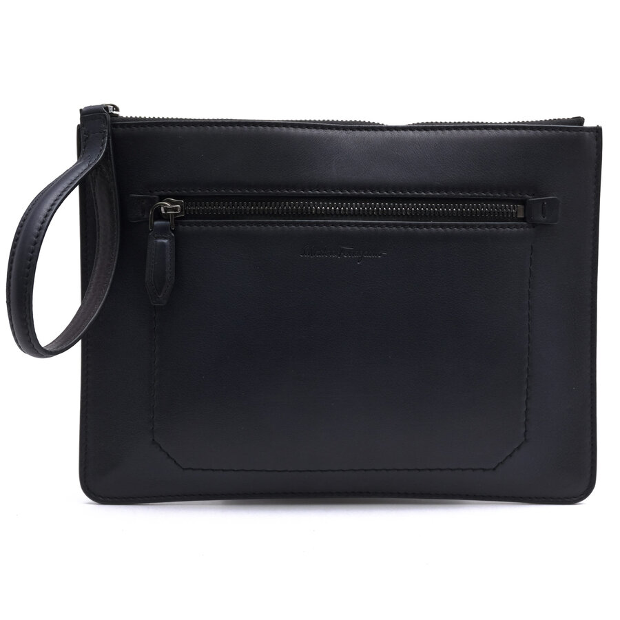 FERRAGAMO - Salvatore Ferragamo セカンドバッグ/クラッチバッグ フェラガモ FZ-24 0864 カーフレザー 牛革 リストレット付き 【中古】