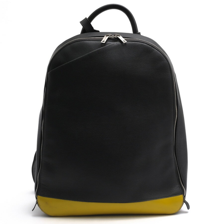Valextra リュック ヴァレクストラ My Logo Grained-Leather Backpack マイロゴ グレイン型押し牛革 バックパック デイパック 【中古】(4.0)
