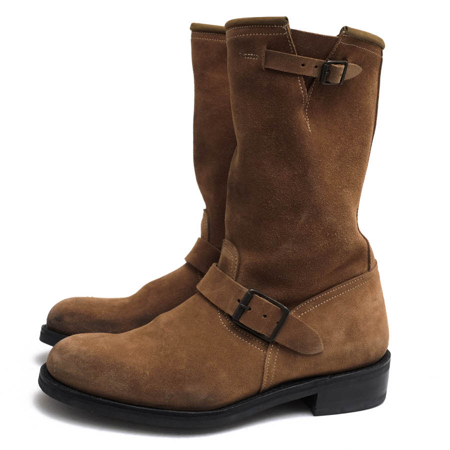 BALMAIN HOMME エンジニアブーツ バルマンオム S2HT957BA31 Buckled Suede Biker Boots 【中古】