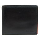 Paul Smith 財布 ポールスミス P074 INSIDE MULTI EMBOSS WALLET インサイドマルチ 牛革 カーフ マルチストライプ 小銭入れあり 二つ折り 【中古】