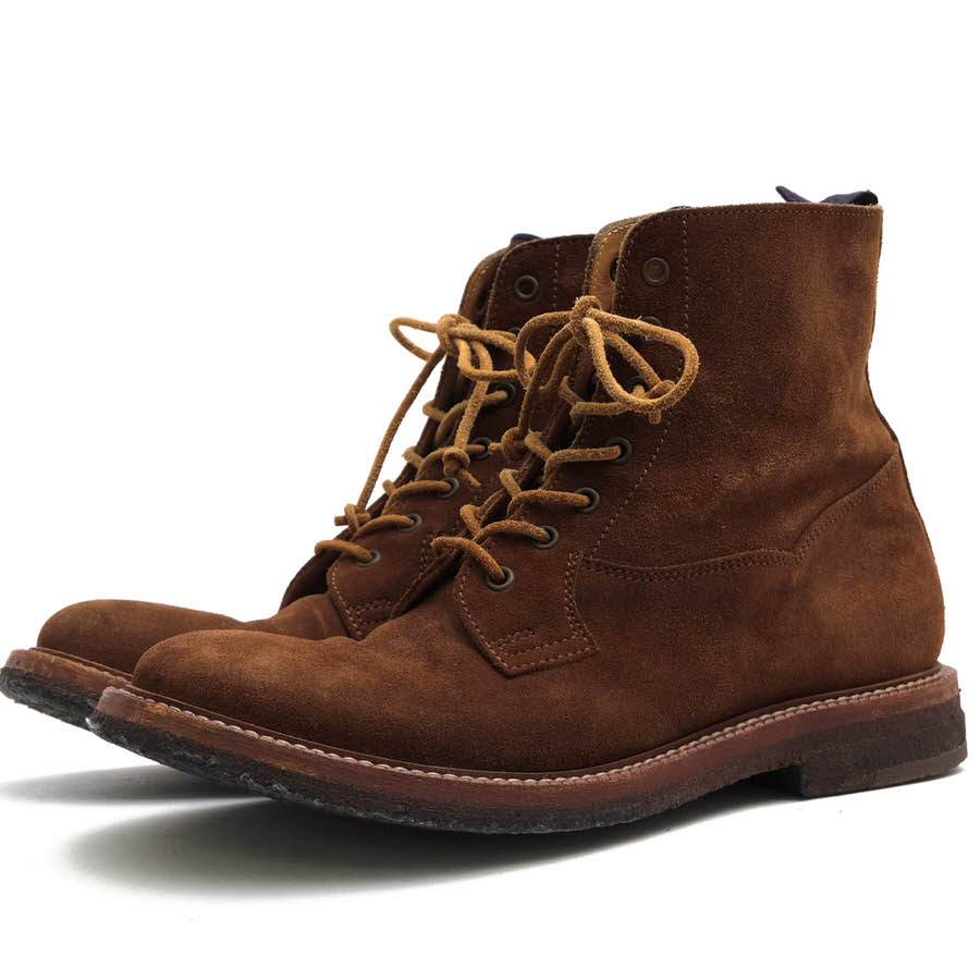 BRUNELLO CUCINELLI レースアップブーツ ブルネロクチネリ 牛革 クレープソール プレーントゥ 【中古】