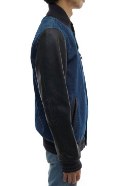 NIKE スタジャン ナイキ NSW SELVEDGE DENIM DESTROYER JACKET デストロイヤー 赤耳 袖レザー 牛革 アワードジャケット リブ デニム 【中古】