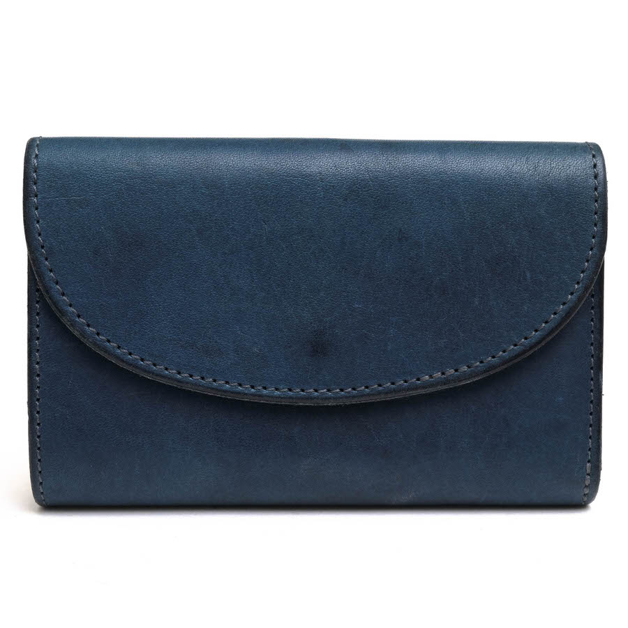 RE.ACT 財布 リアクト Solid Indigo Three Fold Wallet フルタンニンなめし 大和藍 牛革 小銭入れあり 三つ折り 【中古】