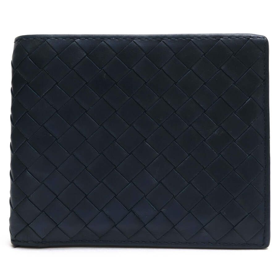 BOTTEGA VENETA 財布 ボッテガヴェネタ 113993 V4651 イタリアンカーフ 牛革 小銭入れなし 札入れ 二つ折り メッシュ・イントレチャート 【中古】