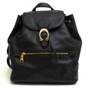 COACH リュック コーチ 68380 Evie Backpack ポリッシュドペブルレザー 牛革 巾着型 シボ革 シュリンクレザー 【中古】