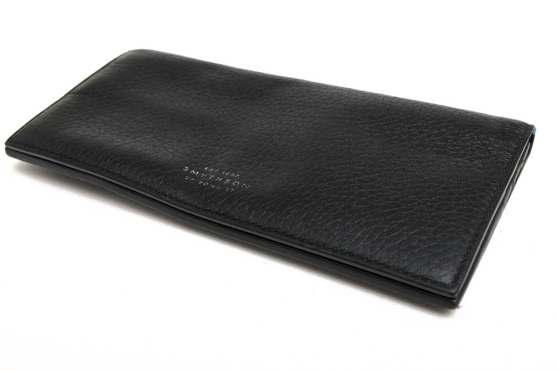 SMYTHSON 長財布 スマイソン Burlington slim leather coat wallet バーリントン 鹿革 ディアスキン 小銭入れあり 二つ折り 【中古】 3