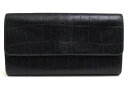 Felisi 長財布 フェリージ 447/SA エンボスレザー 牛革 フラップ式 小銭入れあり クロコ型押し 【中古】