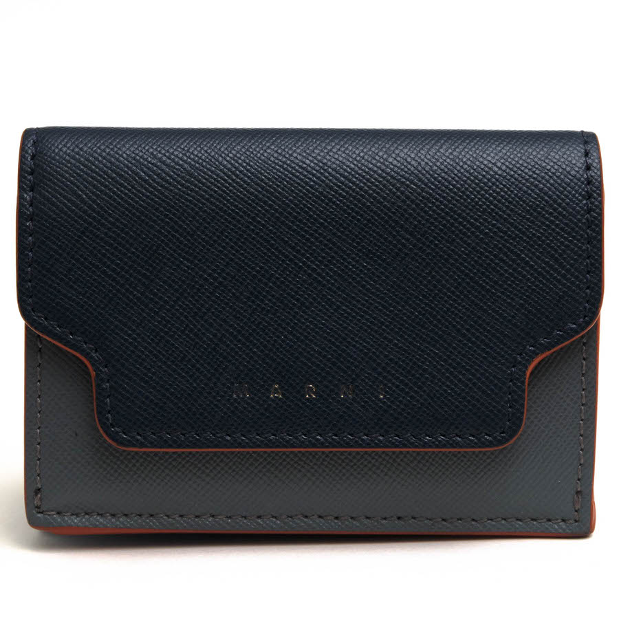 MARNI 財布 マルニ PFMOW02U23LV520 Z326T TRUNK TRIFOLD トランク トリフォールドウォレット 牛革 カーフ 羊革 三つ折り 【中古】