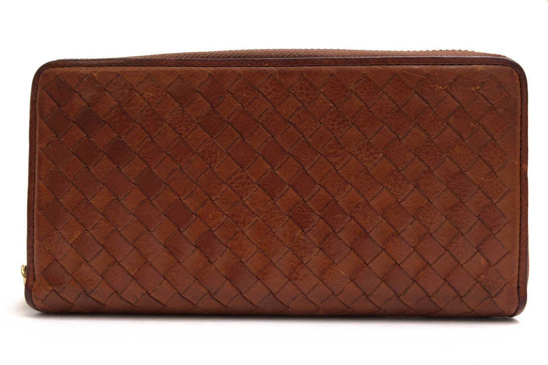 COCOMEISTER 長財布 ココマイスター Mattone Over The Wallet マットーネ オーバーザウォレット マットーネ ヌメ革 小銭入れあり メッシュ・イントレチャート ラウンドジップ ラウンドファスナー 【中古】