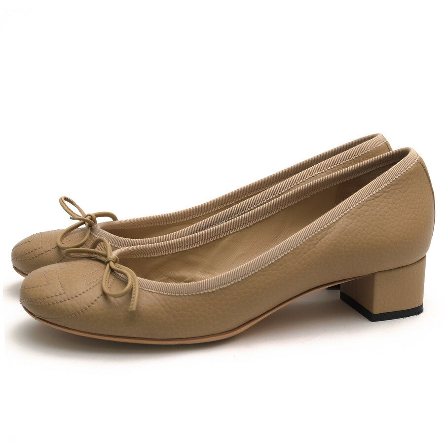 gucci///////////////\\\' - GUCCI パンプス グッチ 283549 牛革 インターロッキングG シボ革 シュリンクレザー レザーソール 【中古】
