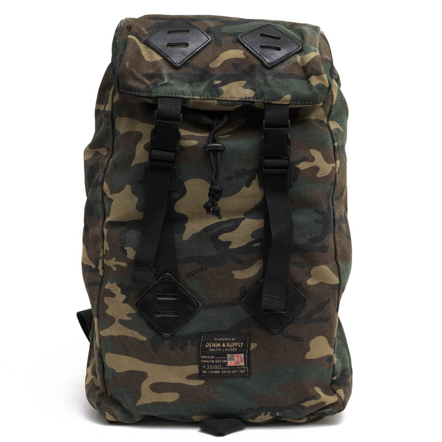 DENIM＆SUPPLY リュック デニム＆サプライ Camouflage Back Pack デイパック 迷彩・カモフラージュ柄 【中古】