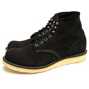 RED WING ワークブーツ レッドウィング 8174 6inch CLASSIC ROUND TOE ブラックラフアウト 牛革 BEAMS別注 トランザクショントレッドソール プレーントゥ グッドイヤーウェルト製法 【中古】