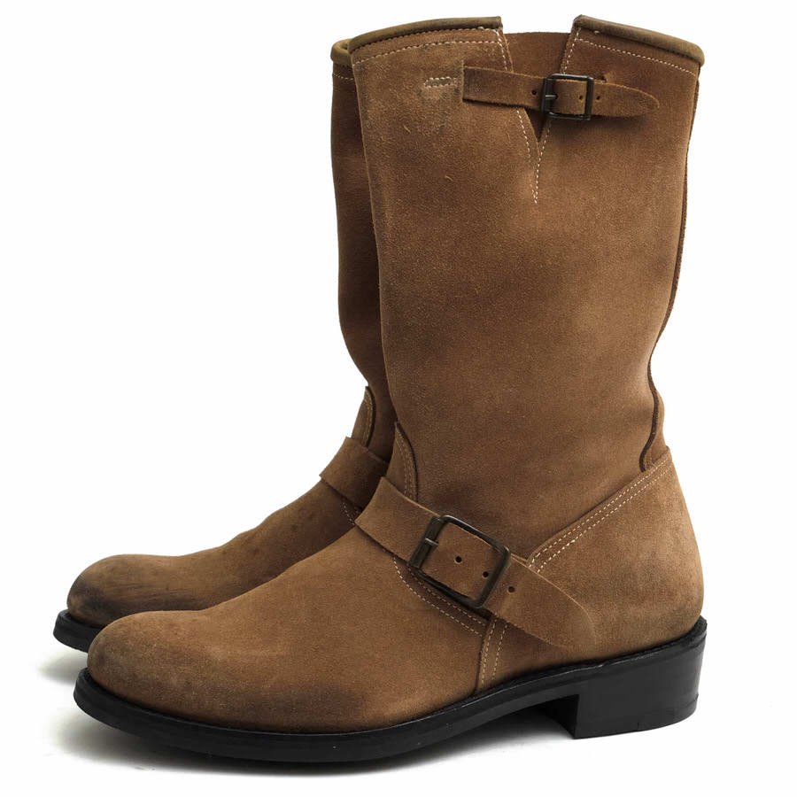 BALMAIN HOMME エンジニアブーツ バルマンオム S2HT957BA31 Buckled Suede Biker Boots バイカーブーツ 【中古】