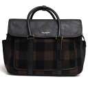 COACH ビジネスバッグ コーチ F71440 ESSEX WOOL FLIP Commuter エセックス ウール フリップ コミューター チェック柄 【中古】