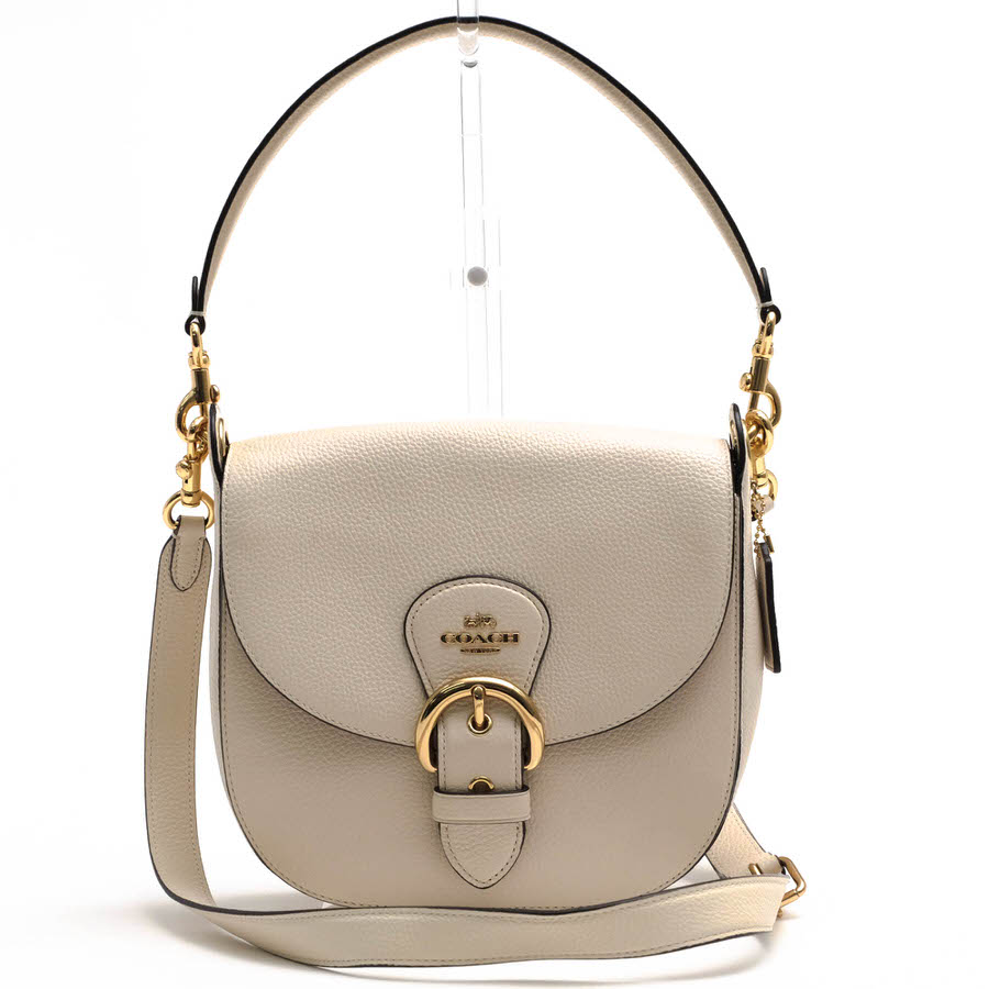 COACH ハンドバッグ コーチ C5686 Kleo Shoulder Bag 23 クレオ ファインド ペブル レザー 牛革 クロスボディ 2WAY ショルダーバッグ シボ革 シュリンクレザー 【中古】