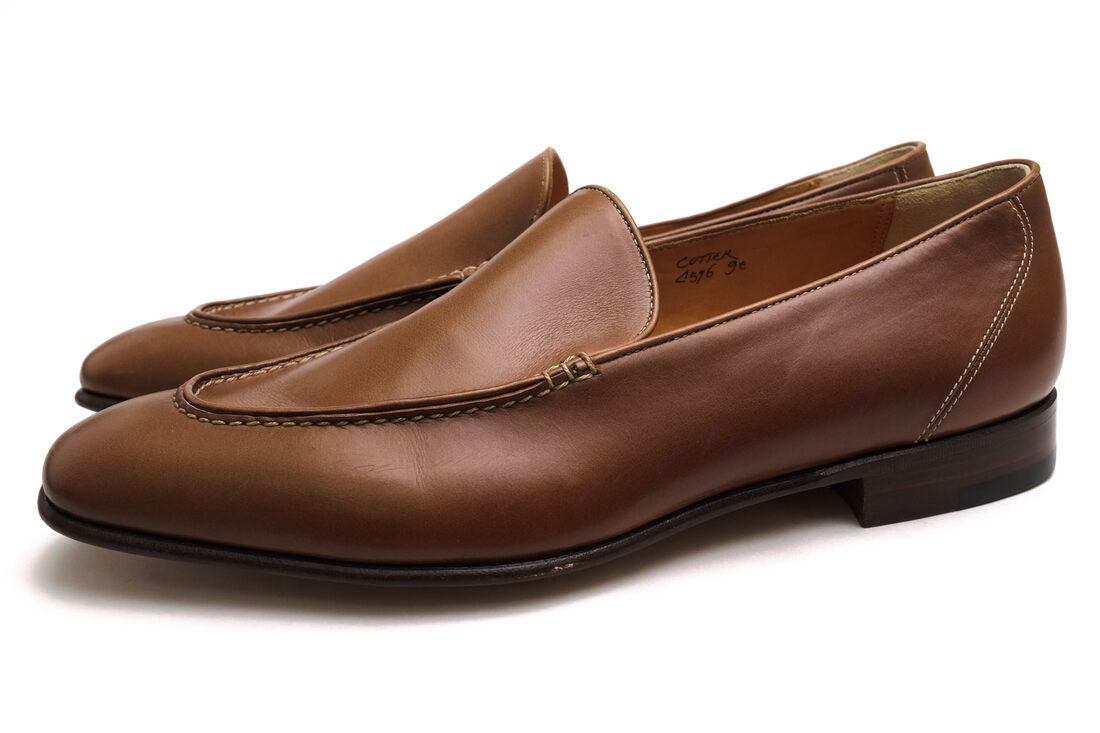 John Lobb ヴァンプローファー ジョンロブ Cutter カーフレザー 牛革 コブラヴァンプ スリッポン レザーソール 【中古】