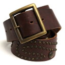 HTC ベルト エイチティーシー BELT STUD DESIGN 牛革 カウハイド スタッズ 【中古】