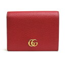 GUCCI 財布 グッチ 456126 Leather Card Case Wallet ソフトカーフスキン 牛革 GGマーモント金具 小銭入れあり 二つ折り ...