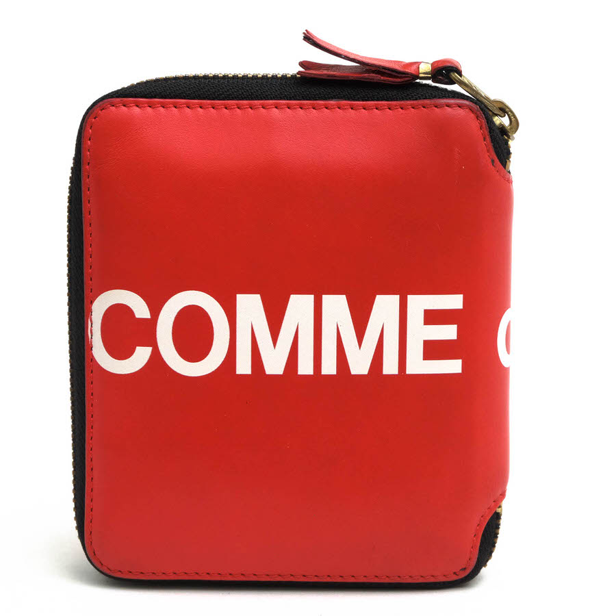 COMME des GARCONS 財布 コムデギャルソン SA2100HL CDG Wallet Huge Logo 牛革 カーフ ユニセックス ラウンドジップ ラウンドファスナー 二つ折り 小銭入れあり 【中古】