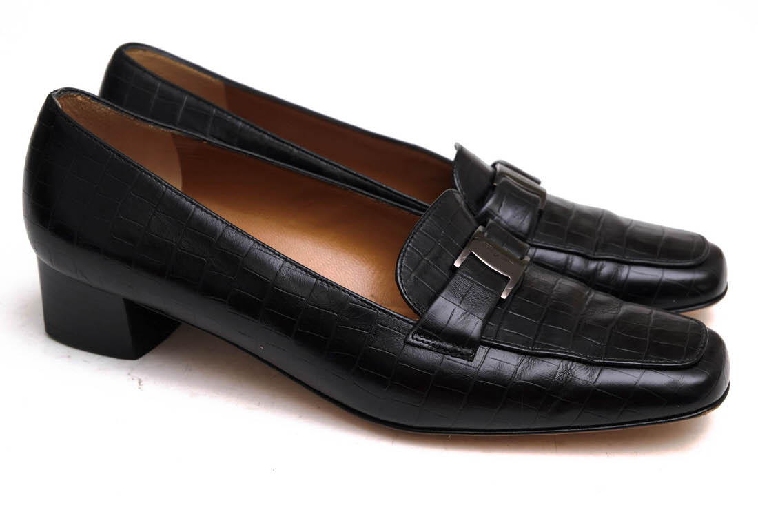 Salvatore Ferragamo パンプス フェラガモ 53D0 24720 牛革 レザーソール クロコ型...