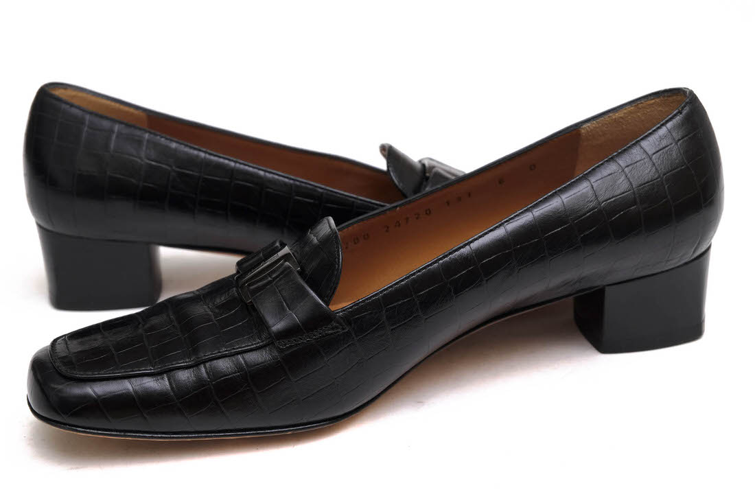 Salvatore Ferragamo パンプス フェラガモ 53D0 24720 牛革 レザーソール クロコ型...
