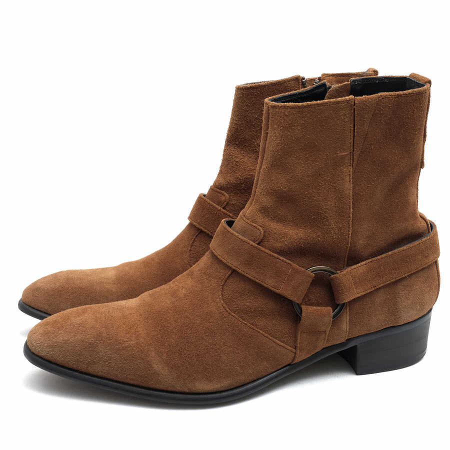 5351POUR LES HOMMES サイドジップブーツ 5351プールオム 023300062022 EXCLUSIVE RING BOOTS リングブーツ Jedaコラボ 牛革 ヒールブーツ 【中古】