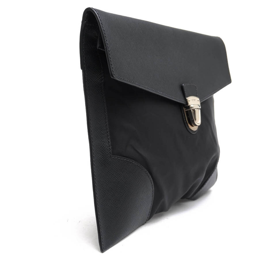 PRADA セカンドバッグ/クラッチバッグ プラダ 2VN089 TESSUTO SAFFIAN NERO 伊リモ...