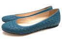 BOTTEGA VENETA パンプス ボッテガヴェネタ 牛革 カーフ フラットパンプス メッシュ・イントレチャート レザーソール 【中古】