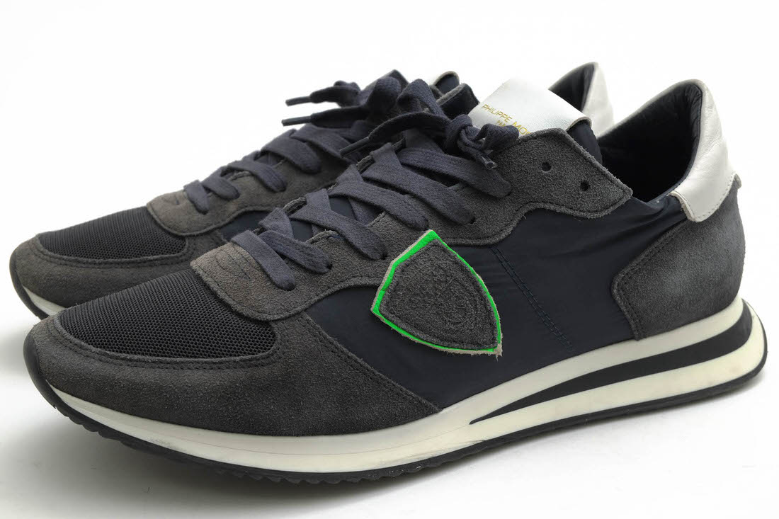 PHILIPPE MODEL ローカットスニーカー フィリップ モデル TRLU NV02 TROPEZ LU MONDIAL NEON BLANC JAUNE トロペ 一部牛革 定番 【中古】