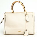 COACH ハンドバッグ コーチ F87669 Zoe Carryall Im chalk 牛革 一部パイソン型押し シボ革 シュリンクレザー 