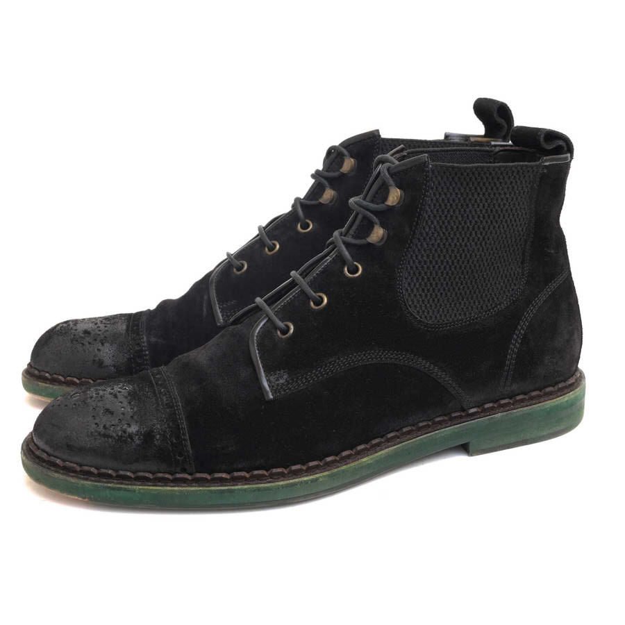 Jimmy Choo レースアップブーツ ジミーチュウ サイドゴア仕様 キャップトゥ 【中古】