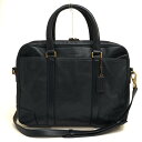 COACH ビジネスバッグ コーチ 70901 Bleecker Leather Slim Brief ブリーカー スリム ブリーフ ソフトポートレザー 牛革 A4サイズ収納可 2WAY ショルダーバッグ シボ革 シュリンクレザー 【中古】