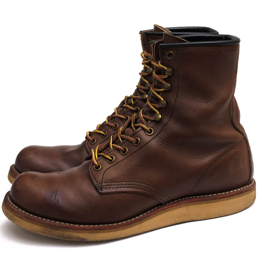 RED WING ワークブーツ レッドウィング 2941 CLASSIC WORK 8inch ROUND TOE COFFEE BEAN CALICO 牛革 ロング丈 プレーントゥ クレープソール グッドイヤーウェルト製法 【中古】