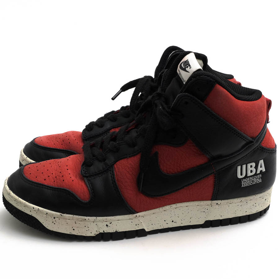 NIKE ハイカットスニーカー ナイキ DD9401-600 DUNK HIGH 1985 UBA BASKETBALL ダンクハイ UNDERCOVER アンダーカバー別注 Gym Red 天然皮革 牛革 【中古】