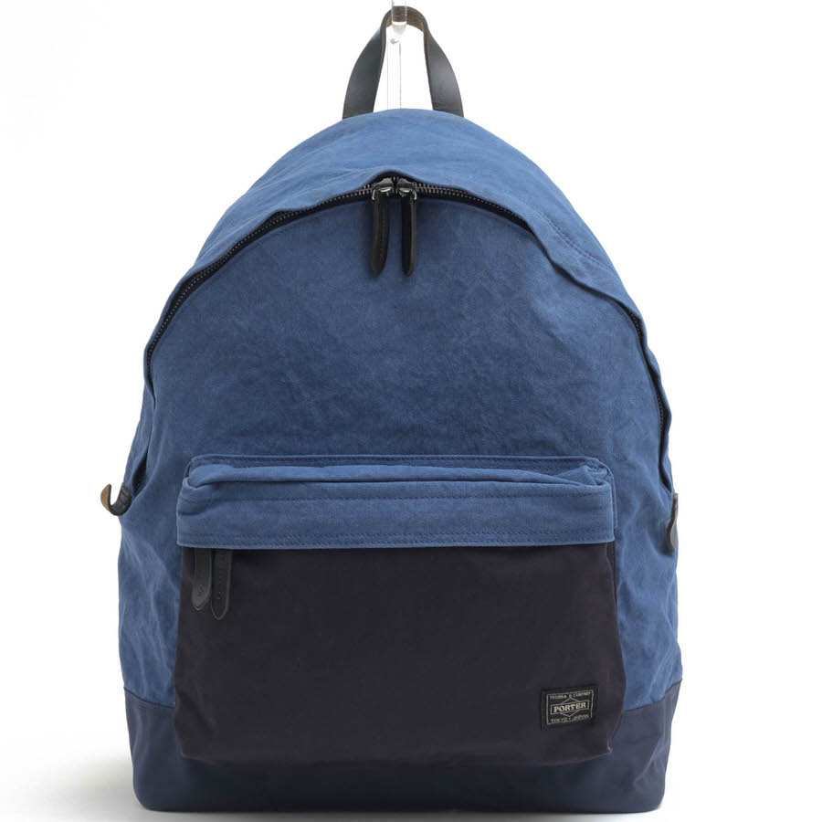 PORTER リュック ポーター 吉田カバン 193-04065 BRIDGE DAYPACK ブリッジ コットンキャンバス パラフィン加工 バイカラー デイパック ウォッシュ加工 【中古】