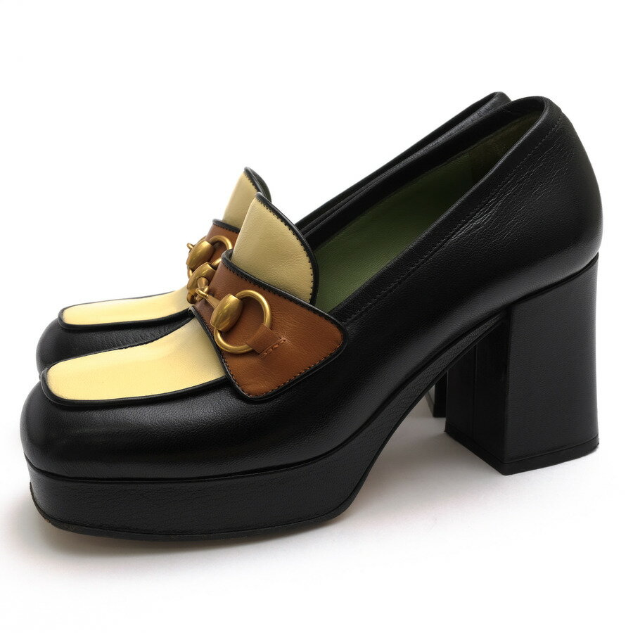 gucci///////////////\\\' - GUCCI パンプス グッチ 572228 Quentin Granada カーフレザー 牛革 ホースビットローファー ハイヒール 【中古】