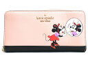 Kate Spade 長財布 ケイトスペード WLR00284 Disney Minnie Mouse Large Continental ミニーマウス ディズニーコラボ グレインレザー ミニーマウス ディズニーコラボ ラウンドジップ ラウンドファスナー 小銭入れあり 【中古】(4)