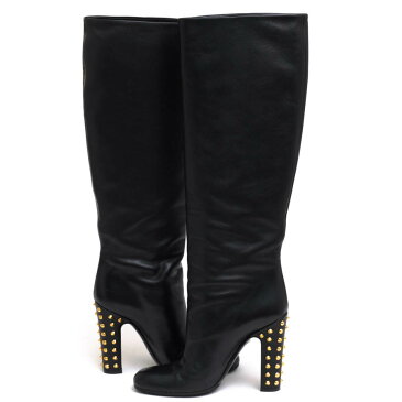 GUCCI ロングブーツ グッチ 297199 Jacquelyne Tall Boots 牛革 カーフ プレーントゥ スタッズ 【中古】