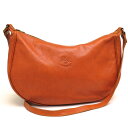 イルビゾンテ/IL BISONTE/411758 Crescent Moon Style Leather Shoulder Bag ショルダーバッグ 【中古】