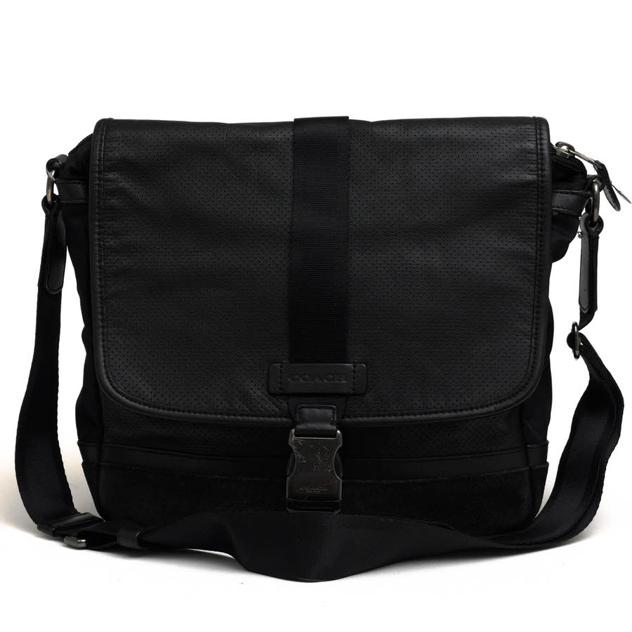 Rakuten - コーチ/COACH/F71552 Varick Map Bag In Leather ヴァリック パフォレイテッド レザー マップ バッグ ショルダーバッグ 【中古】