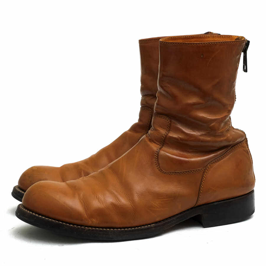 エイケイエム/AKM/G021-COW002 back zip boots italian cow leather TRAPPER バックジップブーツ 【中古】