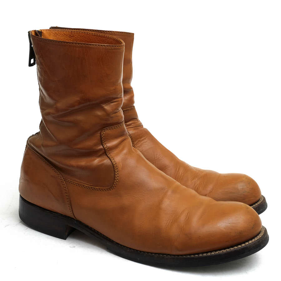 エイケイエム/AKM/G021-COW002 back zip boots italian cow leather TRAPPER バックジップブーツ 【中古】