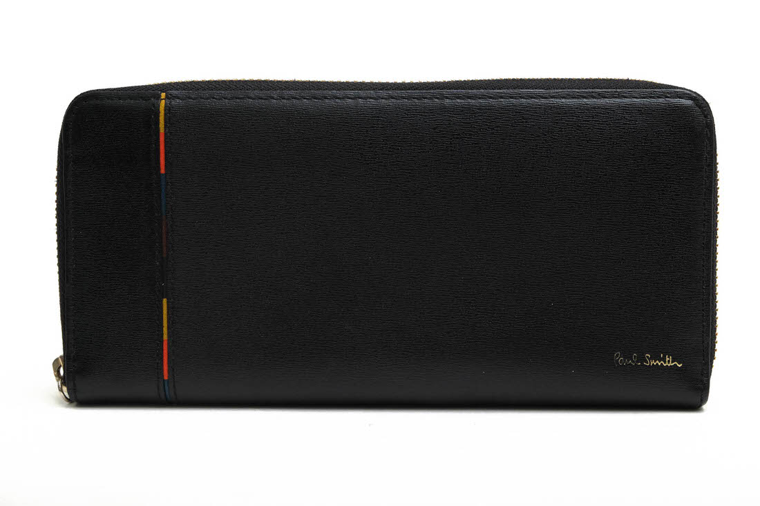 【美品】ポールスミス　インセットクロスオーバーストライプウォレット 茶 レザー Amazon | [ポールスミス] 名入れ可 クロスオーバーストライプトリム