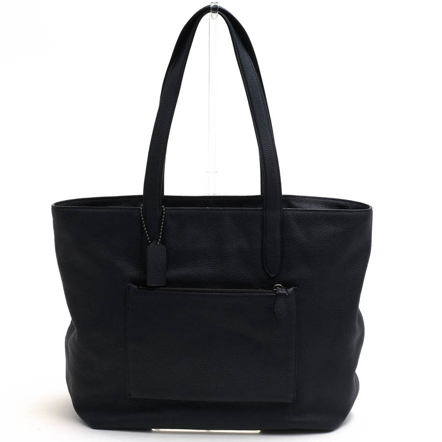 COACH コーチ ビジネスバッグ トートバック2way A4 ブラックネイビー COACHコーチ 2wayレザービジネスバッグネイビー肩掛け可能A4収納可能