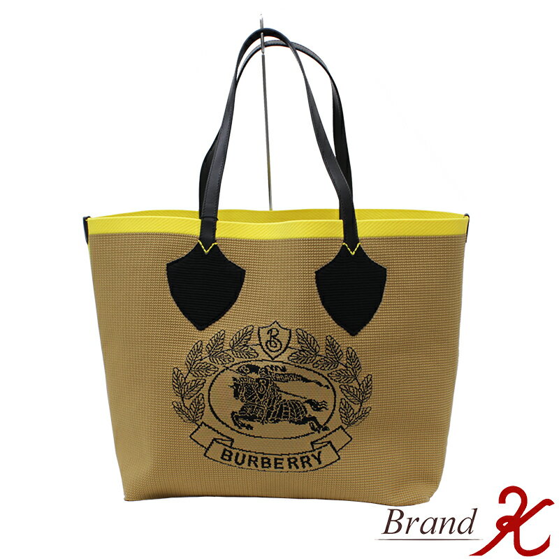 浦上店【Burberry/バーバリー】LG　ジャイアントトート　トートバッグエンブエム　ジャイアントチェック　イエロー8006521　メンズ　レディース　【新古品・未使用】【送料無料】楽天