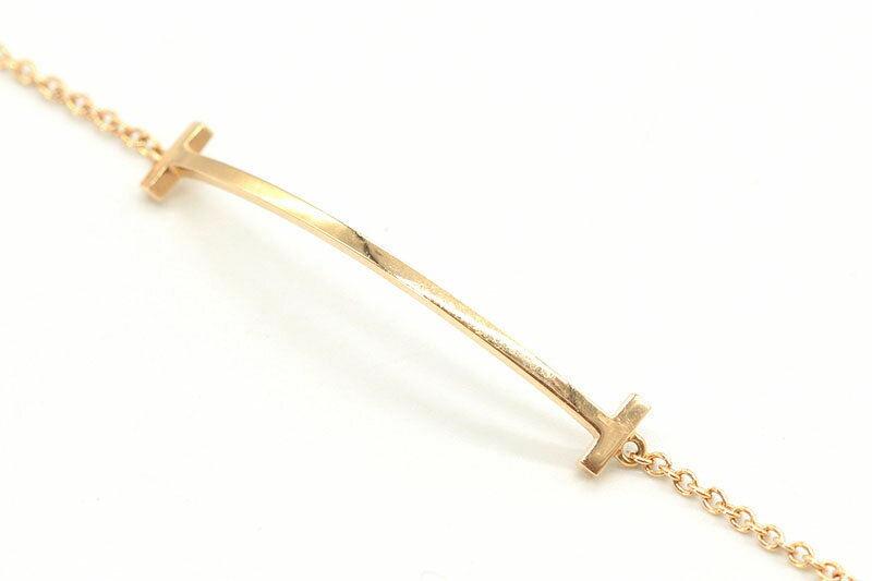 【 Tiffany&Co. / ティファニー 】Tスマイル ブレスレットK18 ローズゴールド ミディアムサイズ ブレスAU750 刻印 K18 18金 ピンクゴールド Mサイズ T スマイルブレスレット レディース ティファニーT【 中古品 】【 送料無料 】楽天 BRAND K 浜町店