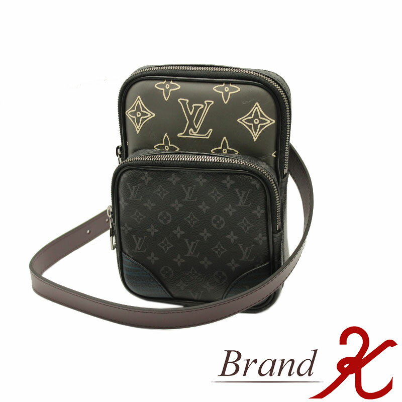 SALE♪浜町店【LOUIS VUITTON/ルイヴィトン】モノグラム エクリプス　アマゾン スリング バッグM45439　ボディバッグ　ショルダーバッグ 　ブラック　メンズ　LV 【中古品・美品】【送料無料】楽天